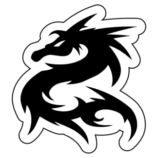 Tribal Dragon Sticker (Black)